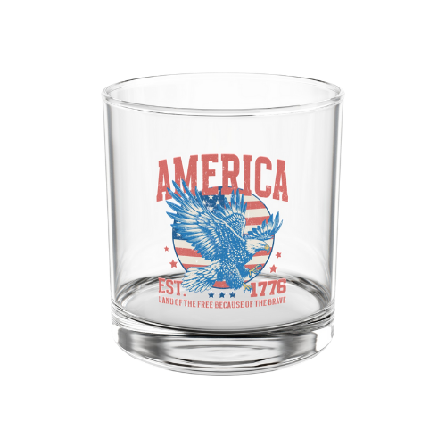 America Home of the Free Because of the Brave 10oz Whiskey Glass product details