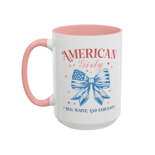 American Girly - Red, White, and Fabulous 15oz Coffee Mug product details