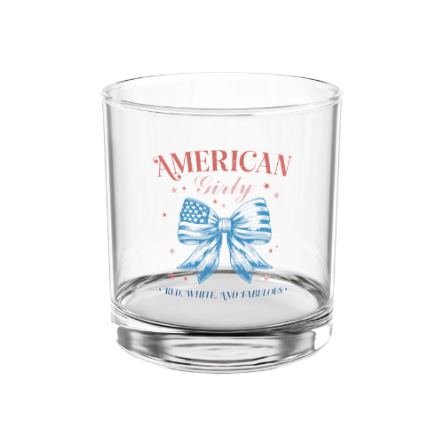 American girly - red, white, and fabulous 10oz whiskey glass product details