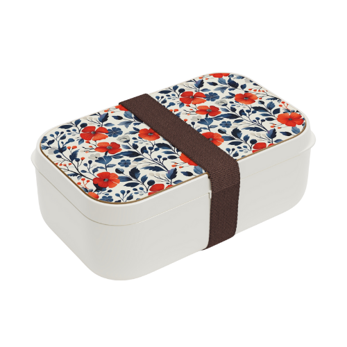 Red, White & Blue Floral Bento Snack Box Product details