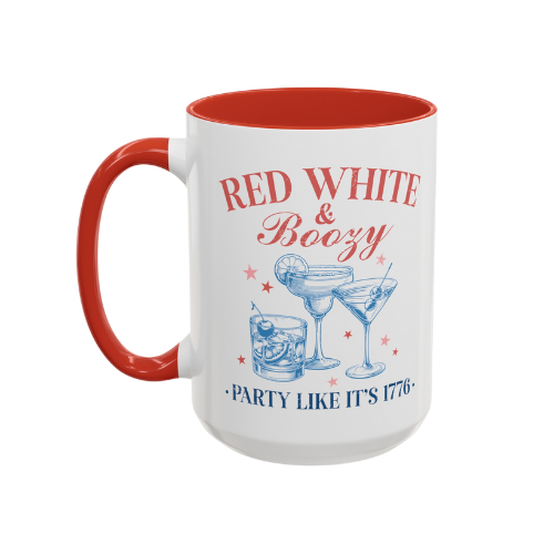 Red, White & Boozy party like it's 1776 15oz coffee mug product details