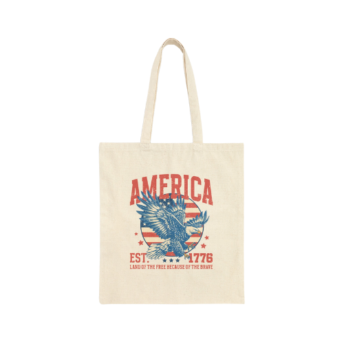 America home of the brave because of the free cotton canvas tote bag product details