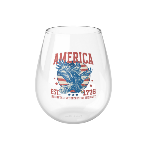 America land of the free because of the brave stemless wine glass product details