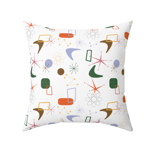 Atomic retro print throw pillow product details