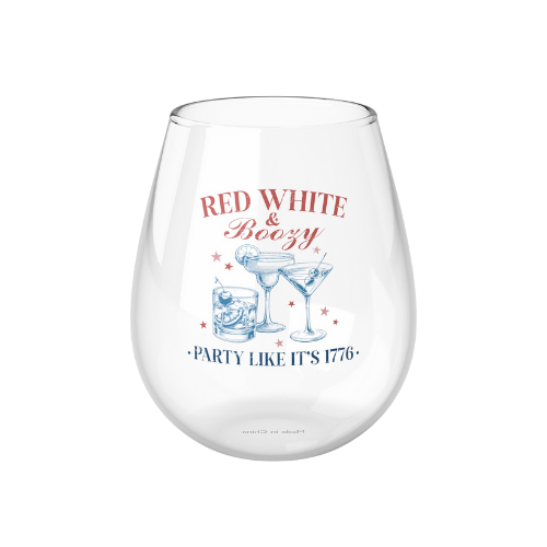 red, white & boozy stemless wine glass product details