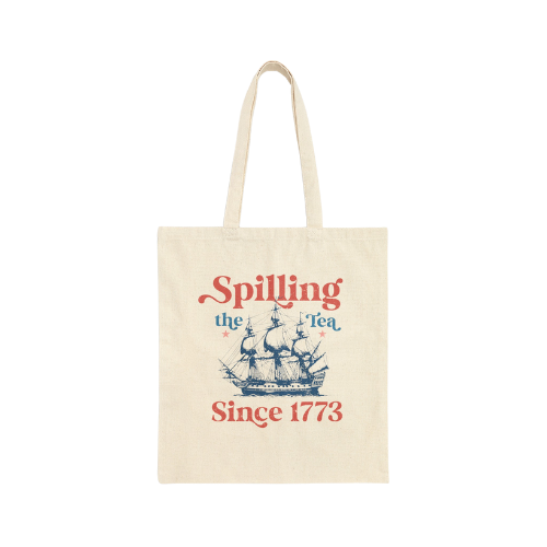 Spilling the Tea since 1773 cotton cavas tote bag product details